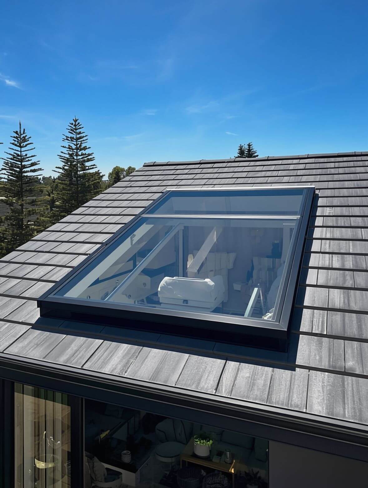 New skylight on a house