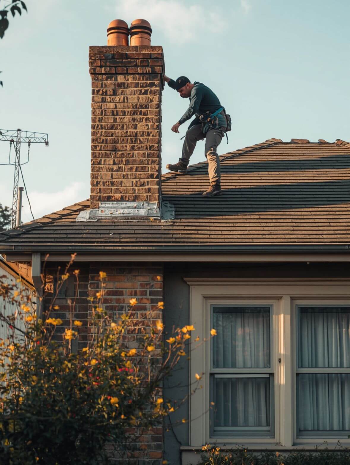 Repointing a chimney